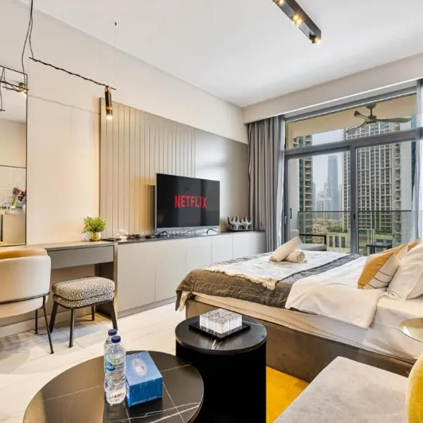Stylish Studio - 5-min walk Burj Khalifa & Dubai Mall, ξενοδοχείο στο Ντουμπάι