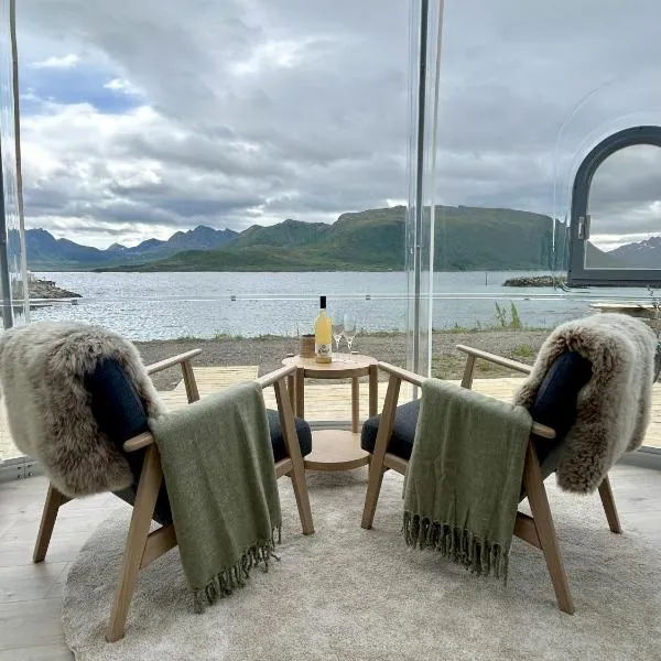Glass domes at Arctic Ocean Lodge, hotel in Andøya