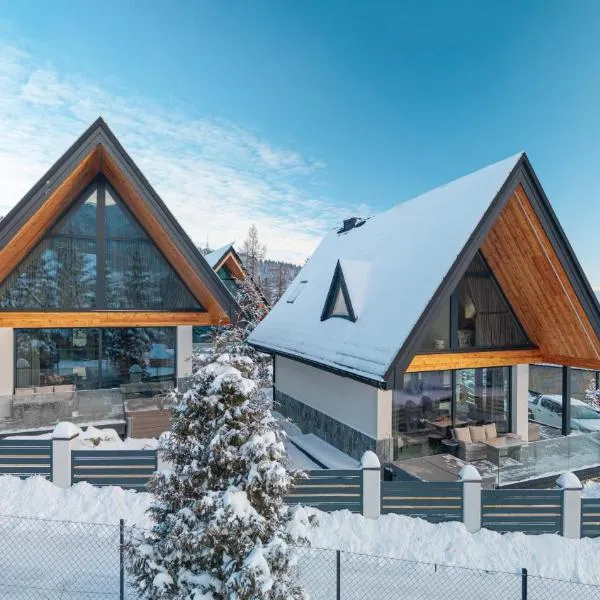 Skyline Luxury Villa with terrace jacuzzi and sauna Zakopane mountains Poland, hotel in Kościelisko