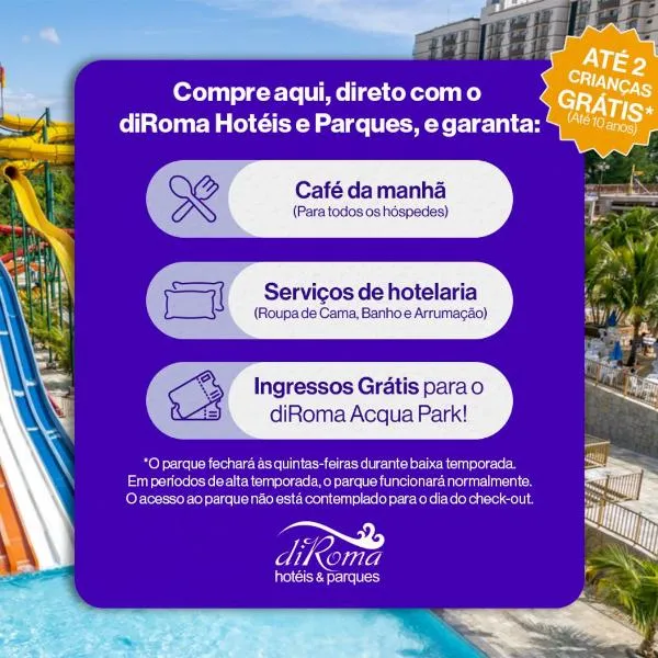 diRoma Thermas direto com o Grupo diRoma com acesso ao Acqua Park e Café da manhã, hotel in Caldas Novas