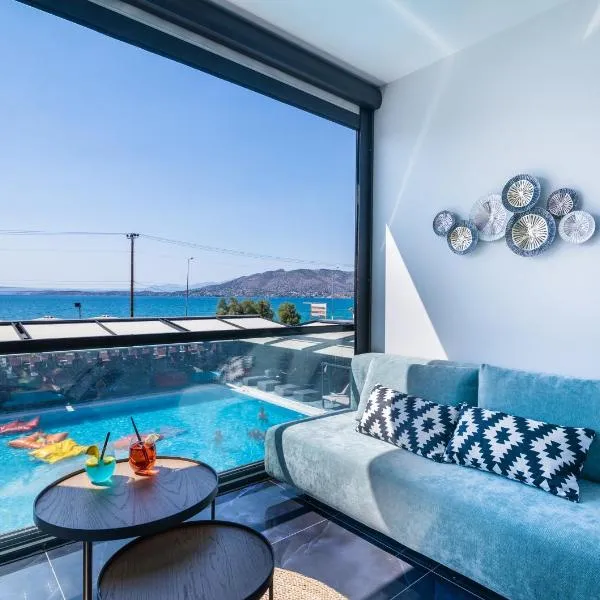 Sea View Serenity Βeachfront & Pool 107, hotel in Salamís