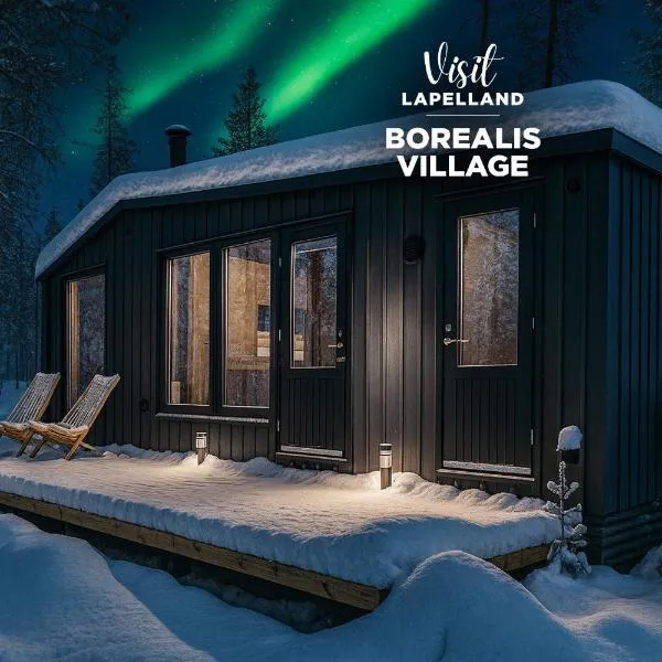 Visit Lapelland - Borealis Village with a Nature View, Fireplace, Sauna, Kitchen, hotel in Muonio