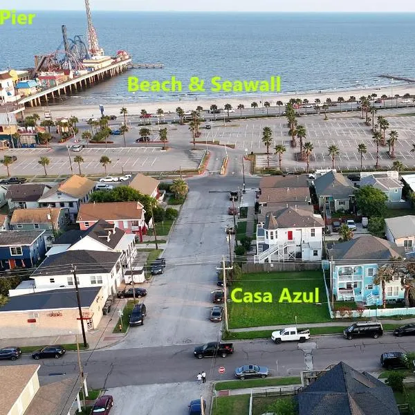 Going on Cruise-Explore Galveston-only 7 Minutes to Port-Walk Up to Pleasure Pier & Beach- 3Bed 2Bath 7 Beds-CasaAzul-2605B, hotel in Galveston