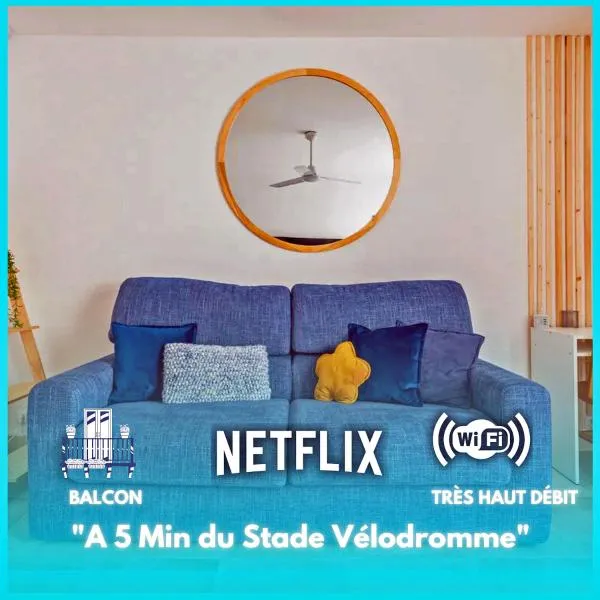 L'Escapade-Vélodrome-La Timone-Balcon-Wifi-Netflix-Urban NestConciergerie, hotel i Marseille