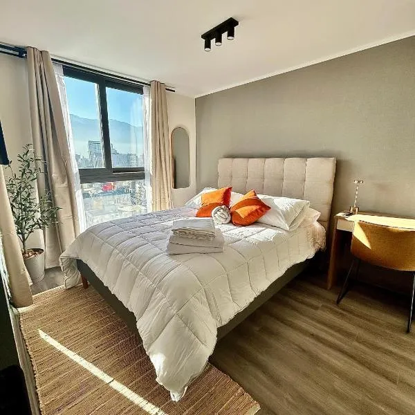 Depto moderno en Nuñoa cerca Metro y Barrio Italia, hotel in Santiago