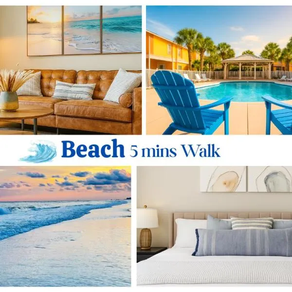 !! SNOWBIRD MONTHLY RATE 2900 !! 5min walk 2 Miramar Beach, Mins to Shopping, Steps to Pool, Patio and Yard, Dog Friendly, 1GB Wifi, hotel in Destin
