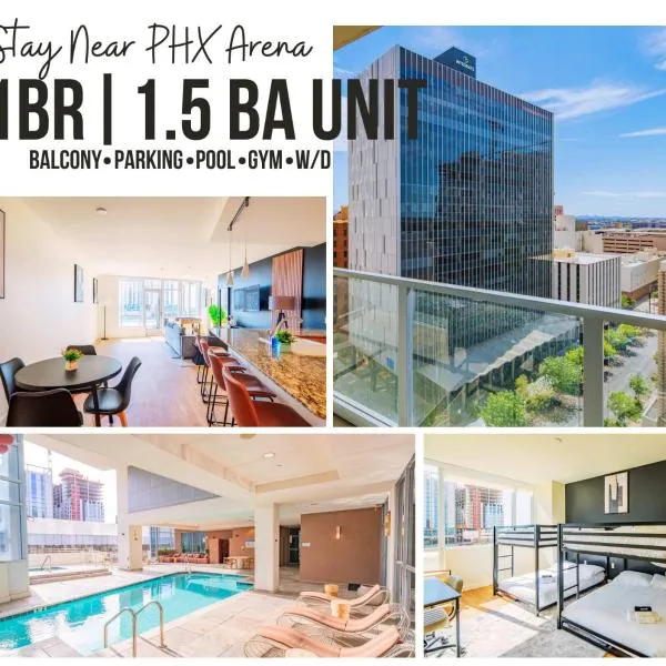 Stylish 1BR HighRise DT, Parking, Pool, Gym, W-D, Golf, hotel in Phoenix