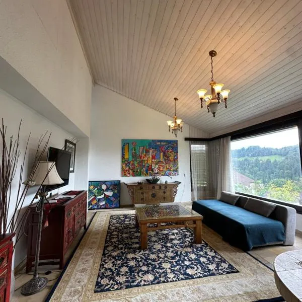 Beautiful apartment near Luzern, view to Rigi,Pilatus Mountain, hotel Luzernben