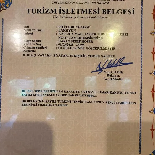 Pilita Bungalov&Rest, hotel en Ayder