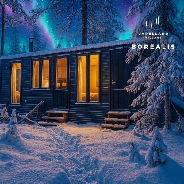 Lapland Landscape Cabin with Nature View, Sauna, Fireplace & Kitchen, Ylläs, Äkäslompolo, Borealis Village, hôtel à Äkäslompolo