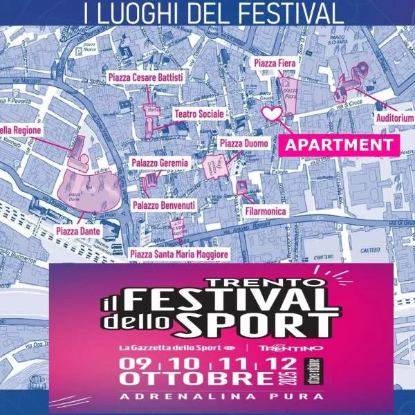 NEL CUORE DEL FESTiVAL -CENTRALiSSiMO&STRATEGiCO-, hotel in Trento