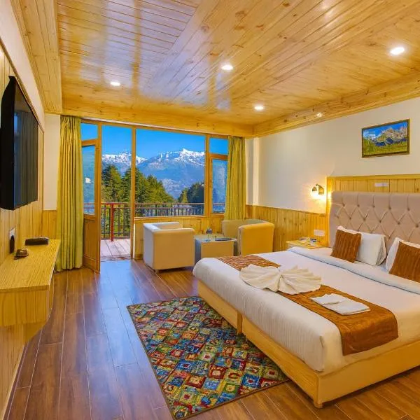 Himalayan River Resort, Manali- #riverside #private parking #scenic river & mountain view #open cafe # spacious room #big garden with campfire، فندق في مانالي