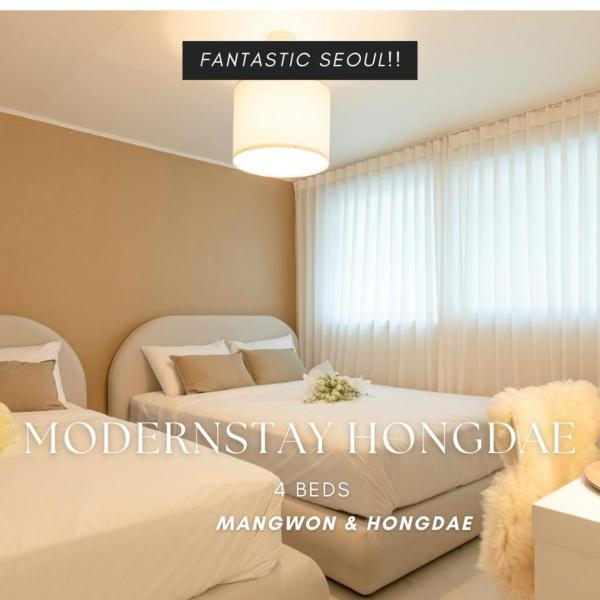 ModernStay HONGDAE#Mangwon local market 10mins, Hongdae, Hanriver park 10min,Family, a licensed accommodation, Seul