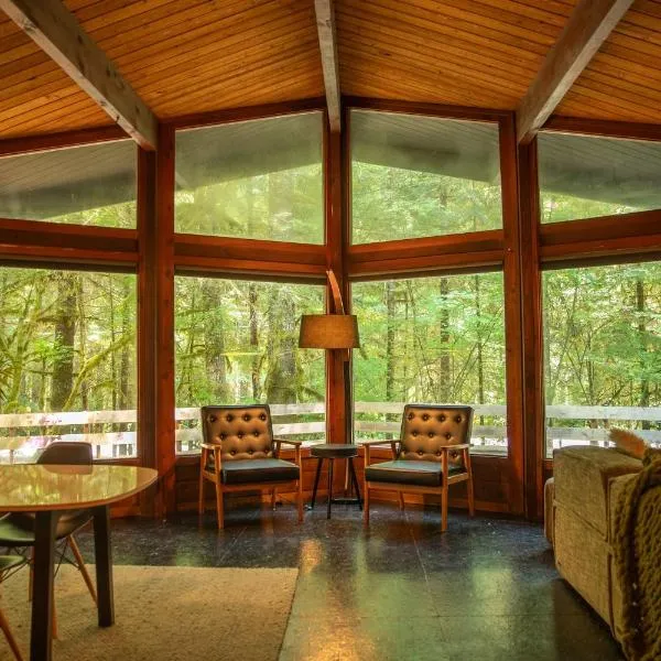 Mid-century Cabin Hideaway - Hot Tub & Fire Pit, hotel in Rhododendron