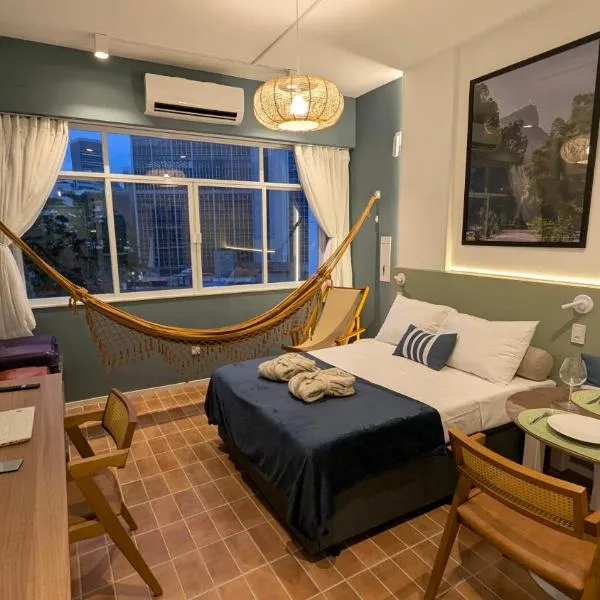 Lapa Studio moderno com rede - 300m da Escadaria Selarón, hotel i Rio de Janeiro