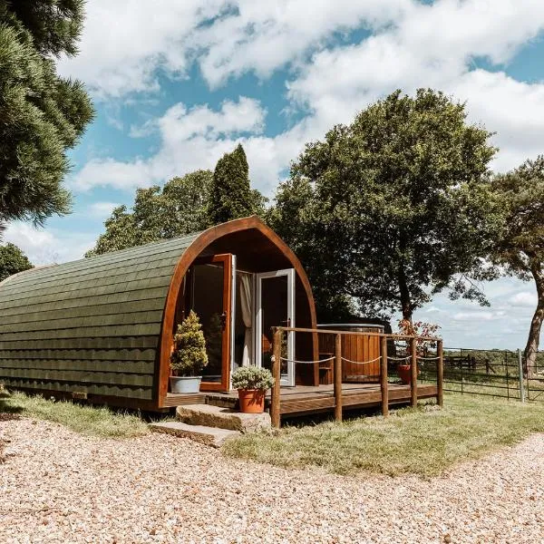 Secluded Cosy Luxury Pod with wood fired hot tub, hotell sihtkohas Shrewsbury