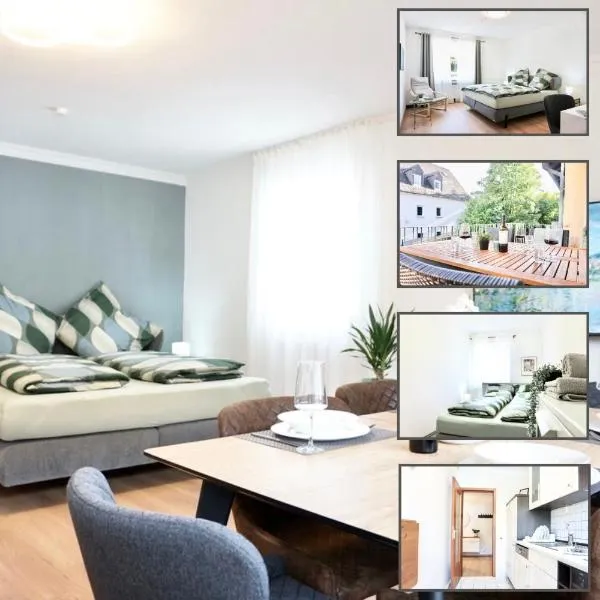 NEU I 2 Schlafzimmer für bis zu 8 Gäste mit schönem Balkon und privatem Stellplatz unmittelbar an der Mosel, hotel in Koblenz