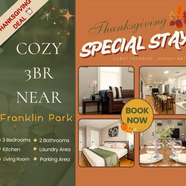 558-2 3BR Boston - Modern Nest near Franklin Park, hotel in Boston