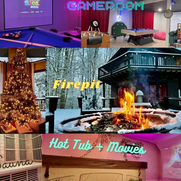 Zen Spa Oasis Retreat Sauna/Hotub/Firepit/Fun/Gameroom, hotel in Blakeslee
