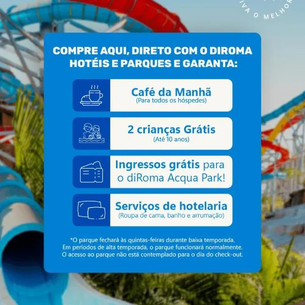 diRoma Spazzio direto com o Grupo diRoma com acesso ao Acqua Park e Café da manhã, hotel v destinaci Caldas Novas