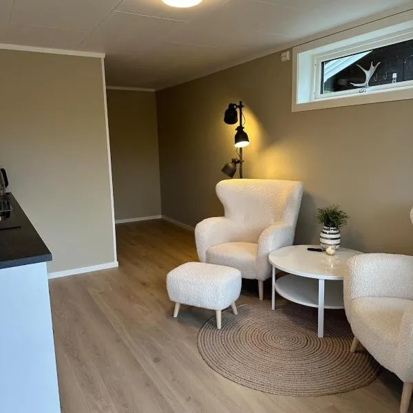 Modern studio apartment with wood-fired sauna, hotell i Bjørkheim