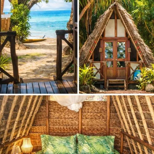 Eco cabanon Vaiana plage privée, hotel en Huahine