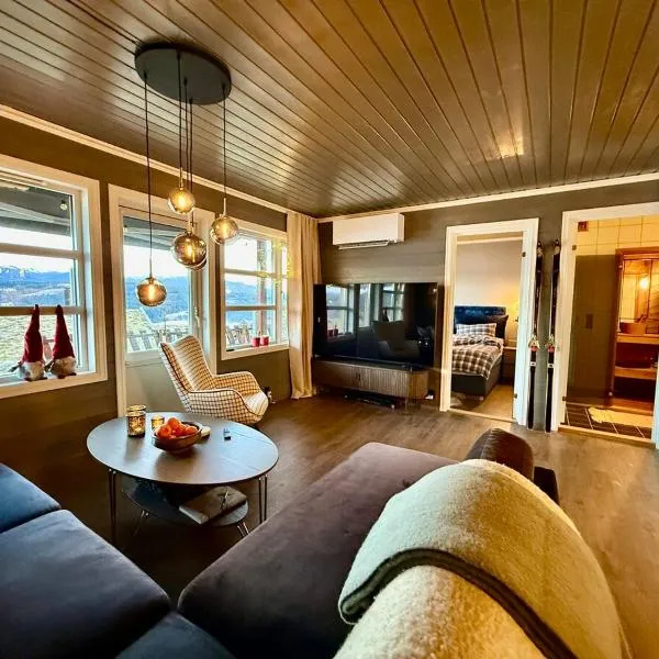 Vossevangen में, होटल Unique view! Modern apartment with sauna