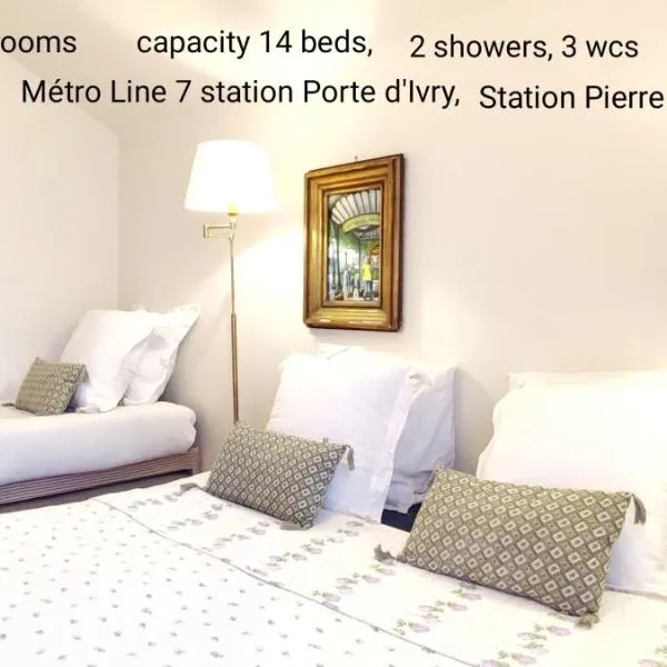 PARIS AUTHENTIC HOUSE Entier 1920's House, For Groups, Métro Line 7 station Porte d'Ivry，位于巴黎的酒店