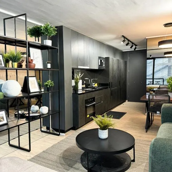 Moderno estudio con aire acondicionado y estacionamiento, hotel in Santiago