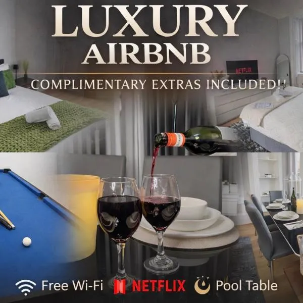 FREE Pool Table Cinema Room TableTennis AirHockey Glasgow City, hotel v destinácii Glasgow