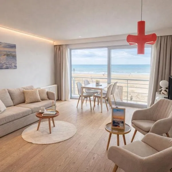 Studio zwembad met frontaal zeezicht, hotel din Oostende