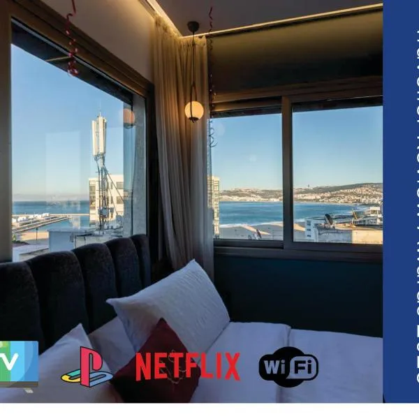 Marina View Residence, Luxury Studio, Ocean View, Enjoy Starlink High Speed WiFi, IPTV, PlayStation PS4 Plus, Near TGV, Airport Bus, Taxi, Indrive, and so on, hotel v destinaci Tanger