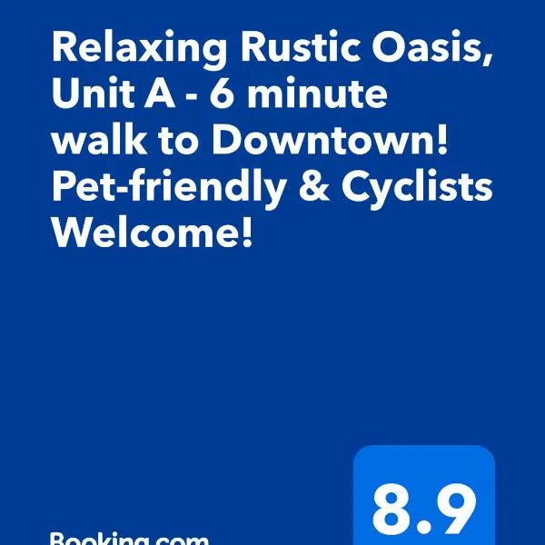 Relaxing Rustic Oasis, Unit A - 6 minute walk to Downtown! Pet-friendly & Cyclists Welcome!，坎伯蘭的飯店