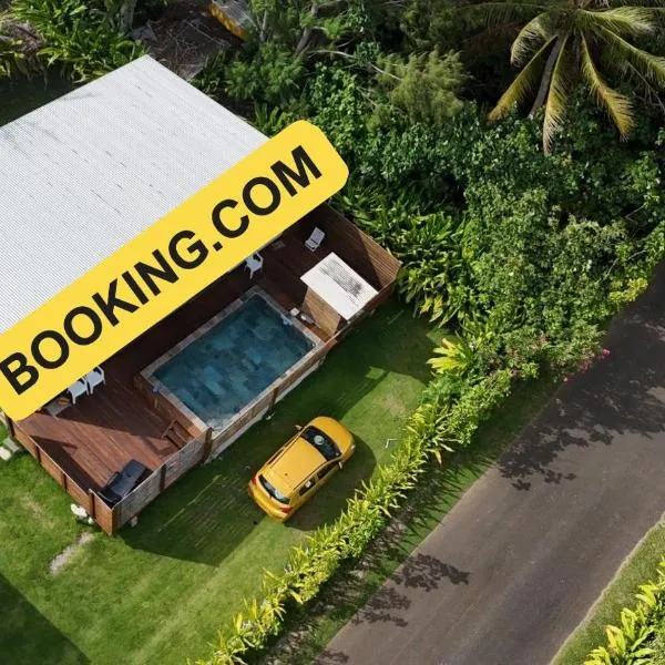 Tubuai Mara'ai le spot, Chambre Triple Deluxe Mahu SDB Privée avec piscine, hotel a Tubuai