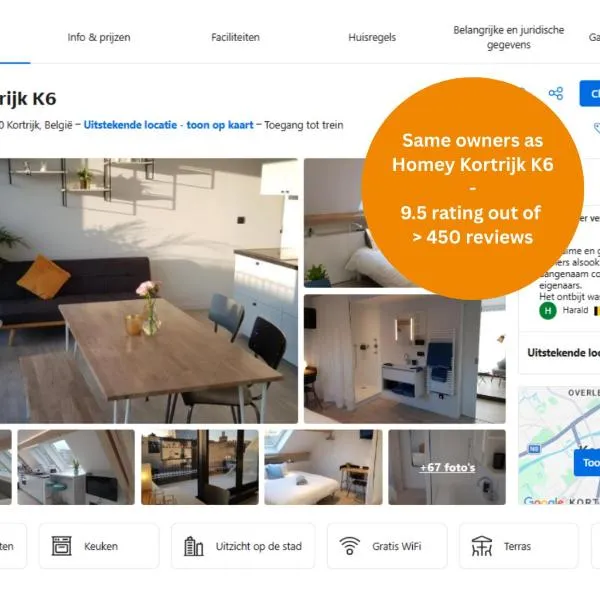 Homey Kortrijk L29, hotell sihtkohas Kortrijk