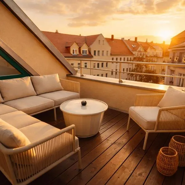Signature Penthouse - 120 qm - Private Terrace and Sky View, отель в Лейпциге