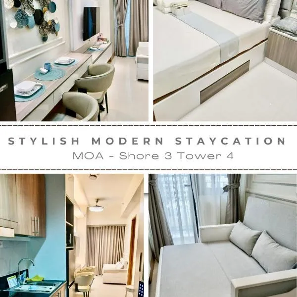 Stylish Modern Staycation-1BR Condo with Pool view near MOA-Shore3 Tower4, khách sạn ở Manila