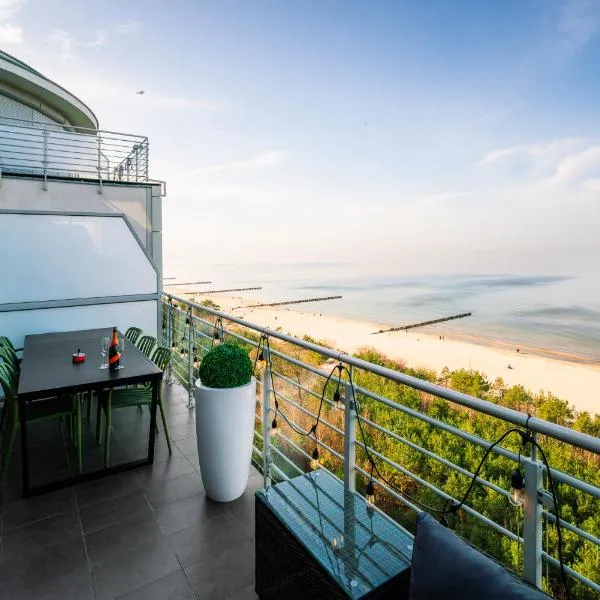 SEA HORIZON Porta TopFloor Front Sea View Apartments AC by stayly, hótel í Dziwnówek