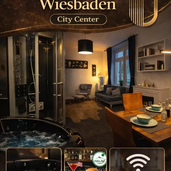 Wiesbaden में, होटल Luxury Apartment with Jacuzzi City Center Wiesbaden