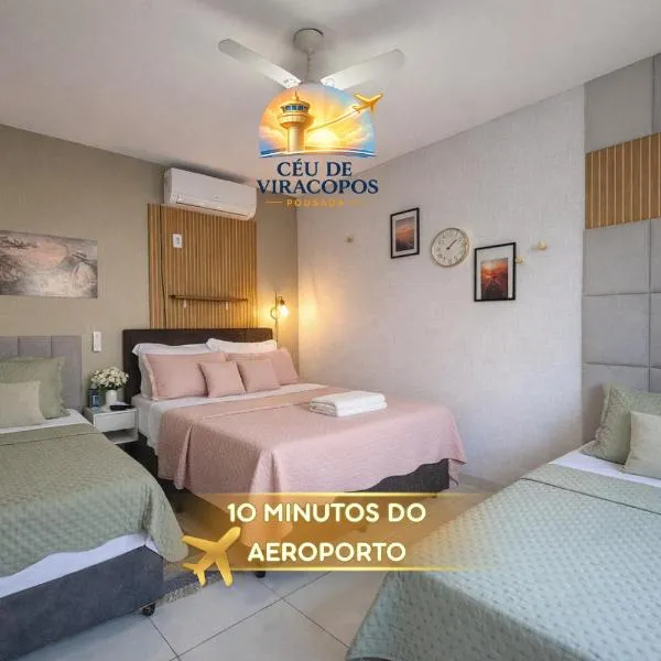 Quarto Quádruplo Família 8 min Aeroporto em pousada โรงแรมในกังปินาส
