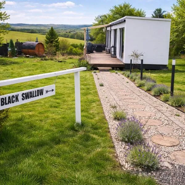 Ranch 66 - Wellness Tiny House Black Swallow ve stylu Route 66 se saunou, koupacím sudem a bazénem, hotel u gradu Tršice