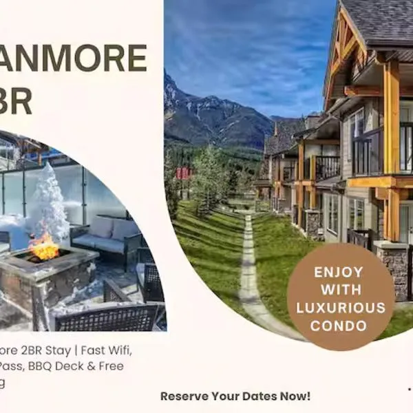 Canmore 2BR Condo, Near Banff,位于戴德曼斯弗莱斯的酒店