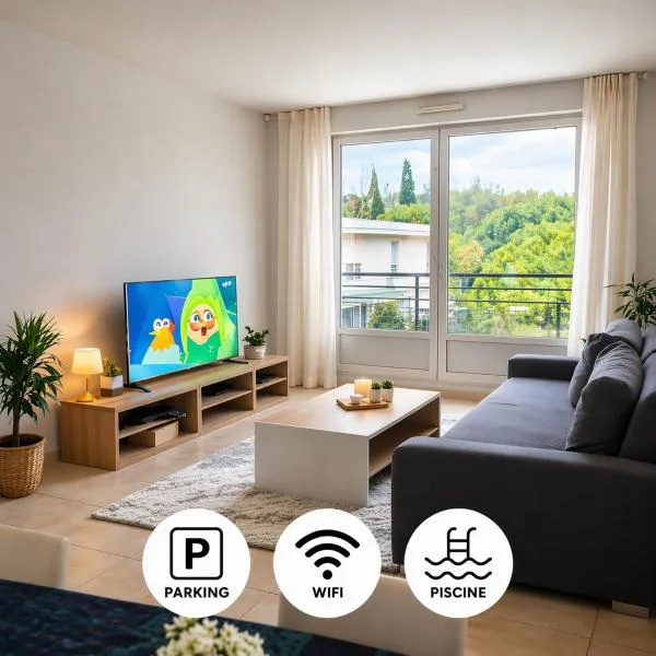 Charmant appartement T2 avec piscine et parking, hotel in Montpellier