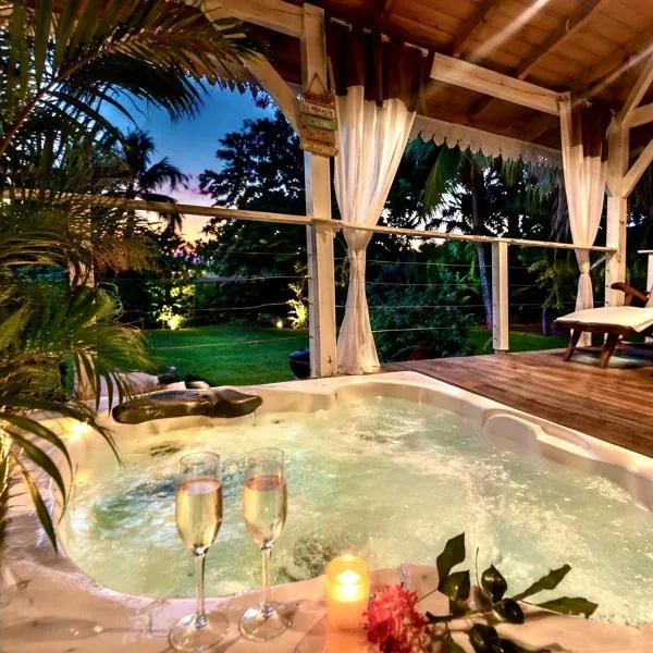 Écolodge Ti-Zen avec jacuzzi privé jardin tropical Villa Gaïa、ル・ディアマンのホテル