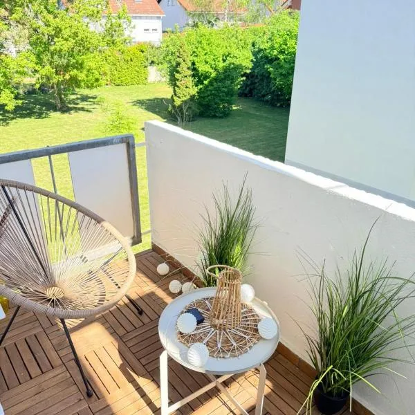 Stilvolles Boho-Apartment nahe Mainz mit Balkon & Parkplatz, hotel en Bodenheim