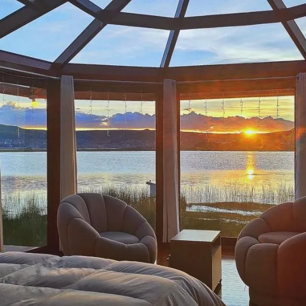 Los uros Isla atardecer, hotel u gradu Puno
