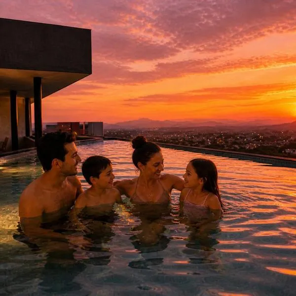 San Salvador में, होटल Apto Deluxe, 3 hab, piscina y rooftop en Escalón