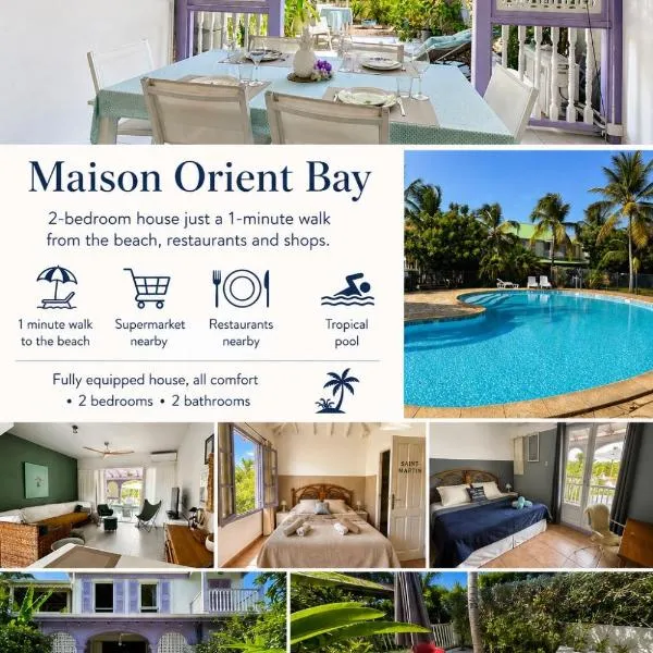 Kazamwen, maison à Orient bay 2 chambres, piscine résidence et plage à 2 minutes, hotel en Orient Bay