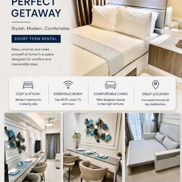 Stylish Modern Staycation-1BR Condo with Pool view near MOA-Shore3 Tower4, hôtel à Manille