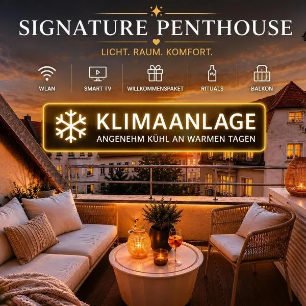 Signature Penthouse - 120 qm - Private Terrace and Sky View, hotel din Leipzig